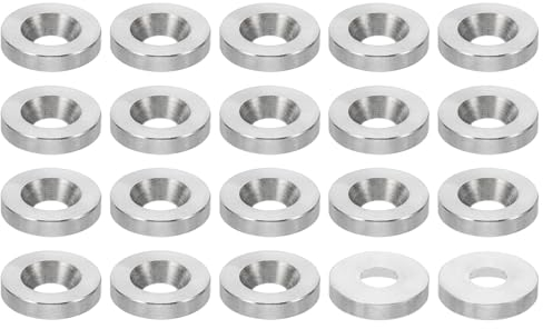 PATIKIL Rondelle Plate Finition M3, Lot de 20, Diamètre de 10 Mm, Hauteur de 2 Mm, en Acier Inoxydable 304, Pour Vis à Tête Fraisée
