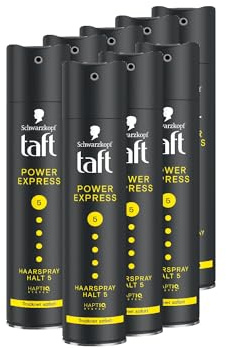 Schwarzkopf Taft Haarspray Power Express (8x 250 ml), Haltegrad 5 Haarstyling, Haarspray für alle Haartypen, trocknet sofort, Vegane Formel*