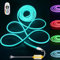 ALITOVE 5M RGB LED Streifen 230V Direktanschluss Neon LED Stripe 80LEDs/m LED Band Aussenbereich Wasserdicht IP65 mit 24 Tasten IR-Fernbedienung für Innen- und Außendekoration (keine APP)