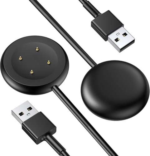USB-A Charging Cable for Google Pixel Watch 2/3, FYOUNG Magnetic Charger Cord for Fitbit Versa 3/4 Sense 1/2 Ace LTE Charger Replacement (3.3ft/1m) - 2Pack