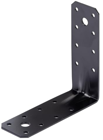 Alberts 825034 Schwerlast-Winkelverbinder - verzinkt - schwarz - kunststoffbeschichtet - 125 x 125 x 45 x 2,5 mm | 50er Set