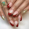 24pcs Christmas Nails Christmas Press On Nails Red Glod Almond Shape Glossy Snowflake Christmas FakeNails Full Cover Acrylic Christmas Stick On NailsChristmas Party Festival Holiday Nail