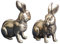 Cabilock 1 Satz Kaninchen-Ornament Aus Messing Desktop-Dekorationen Haustier Hase Plüsch Rattan Korb Reichtum Figur Samt Hasen Dekoartikel Kunsthandwerk Aus Messing Messingverzierungen 2st