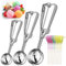 3 Pcs Ice Cream Scoop with Trigger, Mash Potato Scoop, Potato Scoop, Cupcake Scoop 304 Stainless Steel Ice Cream Scoop for Melon, Muffin, Sorbet, Cupcake, Meatball, and Cookie Dough Scoop