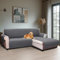 BellaHills Sofabezug L Form 2 Sitzer (205cm), Couch Überzug L Form Mit Armlehne, Ecksofa Bezug Rechts Für Hund Katze, Sofa Überzug Eckcouch rutschfest Sofa Auflage für Wohnzimmer, Grau