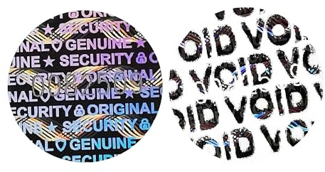 TSPC SECSEAL 500pcs Sicherheits-Siegel mit silbernem Hologramm und VOID-Funktion – Seriennummern & Fälschungsschutz​ (Dia.0.5 Inch Round)