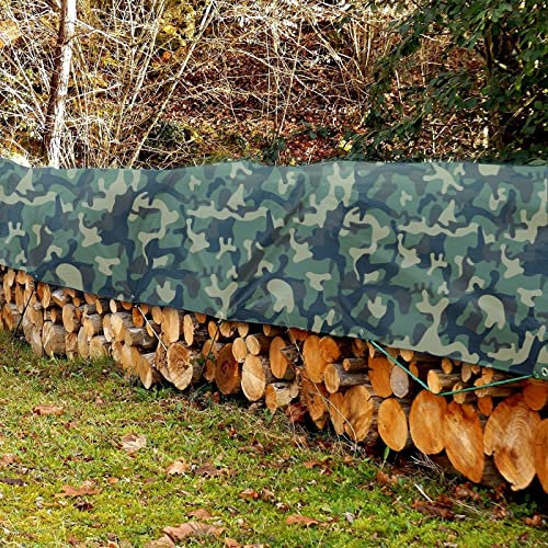 KARAT - Bâche de Protection - Tarpaulin étanche, résistant à la déchirure - Bâche avec Oeillets Inoxydable - Couverture extérieure pour travaux - Epaisse densité 100 g/m², Camouflage 1,5x6 m