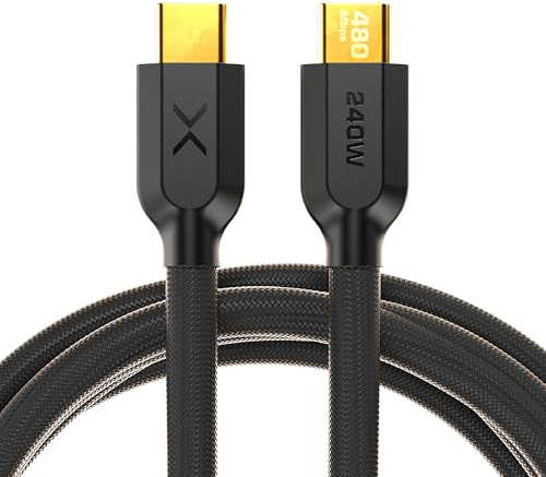 NOCO XGrid XC2 USB-C to USB-C Cable 240W - Type C Fast Charging Cord, USB-IF Certified, Smart E-Marker Chip, 480Mbps Data, UltraFlex Nylon Braided + Silicone Sleeve, Design