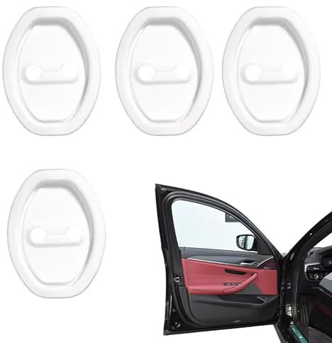 YPFYBHD 4 Pezzi Protezioni per Fibbia della Serratura della Portiera Dell'auto, Compatibile per Smart FORFOUR FORTWO, Cuscinetti in Silicone Anticollisione,2-White
