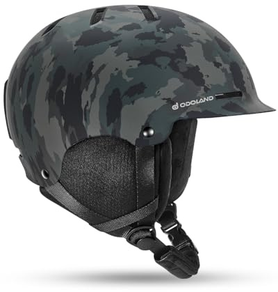Odoland Adult Ski Helmet for Men & Women - Snowboard Helmet with Adjustable Dial Fit System, ASTM Safety Certified, Goggles Compatible for Skiing, Snowboarding