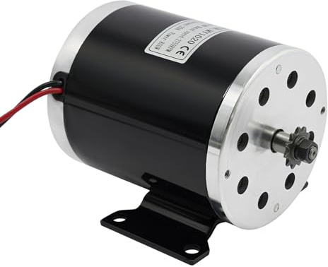 800W 2750/3500rpm(ohne Last) Elektromotor 2.2N·m Hochdrehmoment 36V DC Motor mit 11 Zähne 25H & Ritzel Effizienz ≥80% ø10.7cm Getriebemotor mit vorgebohrte Löcher(10.2 * 5.6cm) für Roller und Karts