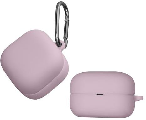 kwmobile Schutzhülle für Sony LinkBuds Clip WF-LC900 Hülle - TPU Silikon Case für Kopfhörer Ladecase - stoßfestes Cover mit Karabiner - Lavendel