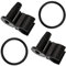 Alpidex Universeller Padhalter für Gummipuffer/Gummipads von Nordic Walking Stöcken Halterung für Gummipuffer am Nordic Walking Stock, Farbe:Schwarz