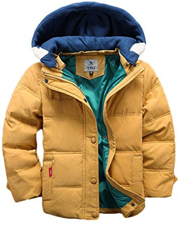 Vinmin Kids Winter Latest Thicken Hooded Jacket Warm Quilted Coat Casual Outdoor Cool Cute for Boys Girls Autumn Spring