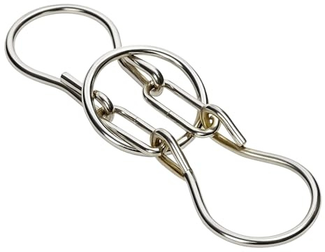 MilesMagic Horseshoe Puzzle – Classic Metal Brain Teaser Magic Trick Gimmick | Ring Removal Puzzle Game | Durable Steel Finish | 26cm x 6cm | Includes Instructions