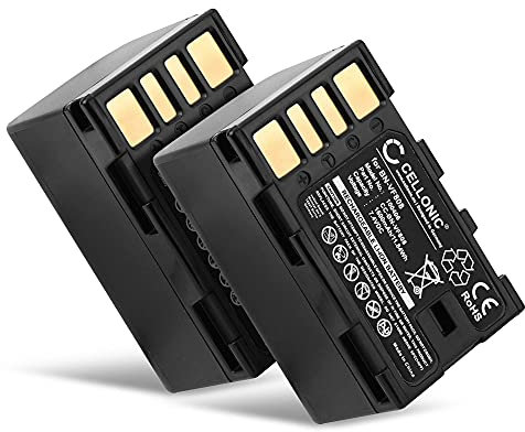 CELLONIC, Batteria per Fotocamera, Compatibile con JVC GZ-MG330, BN-VF808U, BN-VF808, GY-HM100 (3.7V, 1500mAh) 2 Pezzi