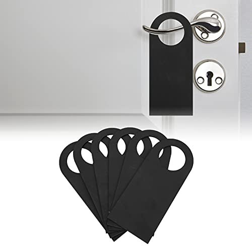 6Pcs Signs for Door, Black Blank Door Sign Hanger for Phone Call Meeting in Progress Do Not Disturb Room Door Hanger Sign, 7.8 x 3.3in