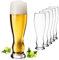 PLATINUX Vasos de cerveza altos de 500 ml (máx. 600 ml), juego de 6 vasos de trigo de cristal de 0,5 l, apto para lavavajillas