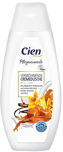 Cien Pflegemomente Verwöhnende CREMEDUSCHE, 300 ml (Limited Edition) Duschgel mit pflegendem Kokosnussöl und einem Duft von Vanille, Karamell und Zimt