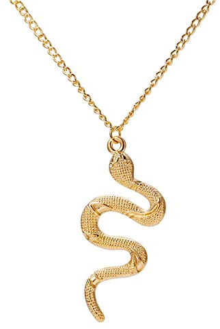 Yienate Schlange Halskette Kette Medusa Aesthetic Kette Kobra Halskette Geschenk für Männer und Damen (Gold)