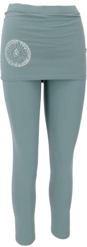 GURU SHOP Yoga-Hose, Leggings mit Minirock Bio BW Yogi - Aqua, Damen, Baumwolle, Size:XXL