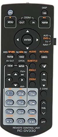 Goshyda Telecomando RC‑DV330, Sostituzione Telecomando TV, per Kenwood, per KNA‑RCDV331 DDX516 DDX616 DNX5160 DNX6460BT DNX6020EX, ECC.