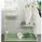 3-Tier Cat Home Cat Cage Playpen,Cat outdoor enclosure Cat kennel Cat Houses in Pet Supplies Training Play, Small Animal Cage, 2 Entrances, 76 x 50 x 90 cm, Green