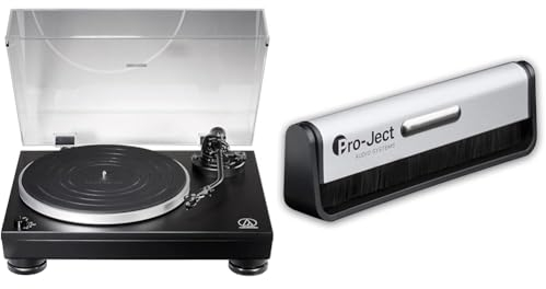 Audio-Technica AT-LP5x Manueller Plattenspieler mit Direktantrieb & Pro-Ject Kohlefaser-Reinigungsbürste Brush it für Schallplatten