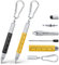Vicloon Cadeau Homme, Stylo Multifonction 6 en 1, 2pcs Stylo à Bille Multifonction avec Boucle Ronde, Cadeaus Gadgets Insolite Utile pour Homme/Femme, Cadeau de Noël Original Rigolo (Noir+Jaune)