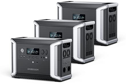 Dabbsson 8.33 kWh Expandable Power Station DBS2300 with 2 DBS3000B Extra Batteries, 2200W AC Outlets (3000W P-boost) Solar Generator for Home Backup, Emergency, RV Outdoor Camping