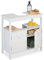 Relaxdays Mueble de Baño Bajo Lavabo 2 Espacios, Armario Pila Hueco para Sifón, Tiradores de Cuerda, 60x60x30 cm, Blanco, Fibra Vegetal, 60 x 60 x 30 cm