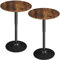 Yaheetech 2er Set Bartisch Stehtisch, Runder Bistrotisch 360° Drehbar, Höhenverstellbar 69,5–91 cm, Ø 60cm Partytisch aus Metall für Zuhause/Klub/Pub, Rostbraun