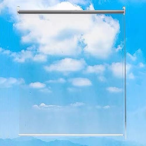Transparentes Wasserdichtes Rollo Für Außenfenster Pergola,PVC-Trennwände Aufrollen Jalousien,Regensichere Staubdichte Fenster-Rollos,Für Innen- und Außen,Breite x Höhe (110x140cm)