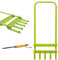 Crystals 5 Prong Hollow Tine Lawn Aerator, 18mm Dia Prongs for Aerating Boggy Grass, Airing Tool with Hollow Tine, Lawn Garden Core Aerator - Green