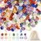 RUBY Edelstein Perlen 400pcs, 7 Chakra Edelsteine zum Auffädeln, Unregelmäßige Naturstein Perlen Verpackung von Baumwolltaschen, zum Basteln Edelsteine Schmuck, Heimdekoration, Weihnachten