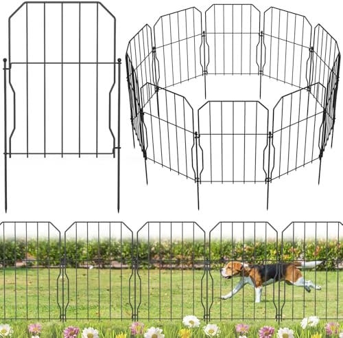 WELDUN 10 Recinzioni Decorative in Metallo, totale 310 cm (L) x 41 cm (H), Recinzione Giardino Recinzione Animali Barriera e Bordi per Cani, Aiuole, Patio