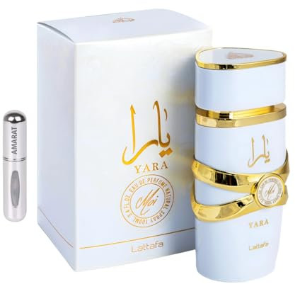 RESAES Resistant and aesthetic Yara Moi Original-Parfüm, 100 ml, arabisches Parfüm, langanhaltend, Import aus Dubai, inklusive nachfüllbarem Zerstäuber, 5 ml, tropischer und lebendiger Duft, Uni