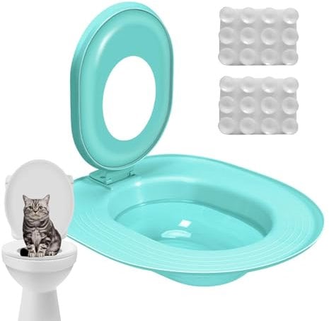 Cat Toilet Trainer Kit | Cat Potty Training Kit | Cat Bathroom Training Kit | Pet Toilet Training Kit | Easy Cat Toilet Training With 2 Suction Cup | Reusable & Hygienic For Pets Toilet Training