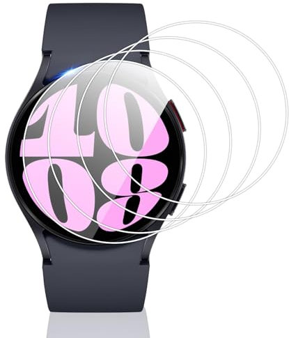 Vauki 4 Pezzi Vetro Temperato per Samsung Galaxy Watch 7/6/5/4/FE 40mm,Durezza 9H Pellicola Protettiva,Antigraffio Senza Bolle HD Chiaro Installazione Facile Sensibile al tocco Vetrino Protezione