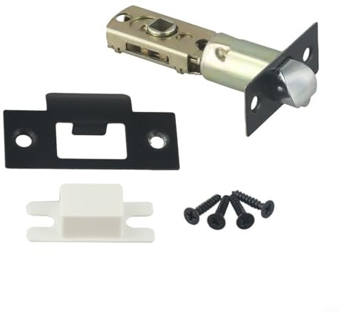Pestillo tubular cromado, cerradura de puerta interior de 60 cm o 70 cm, pestillo tubular, cerradura de puerta interior para habitación, cocina, baño (negro-ET)