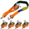 4X Profi 50mm / 3 Meter Spanngurt für Auto Transport mit Grippschlauch Zurrgurt Autotransport PKW Anhänger Radsicherung Reifengurt Schlauch Autotransporter