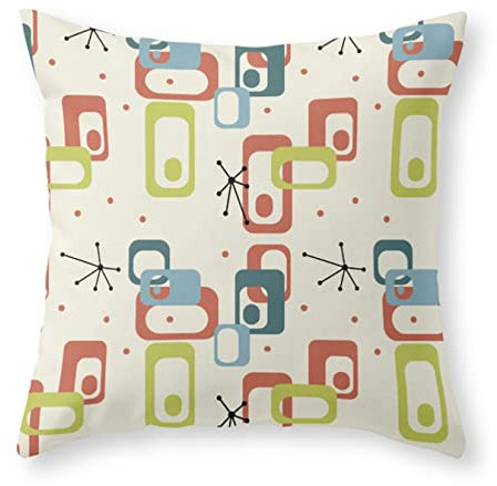 Gemütliche Dekokissenbezug 1950 Farben Mid Century Modern Age Muster Kissen Fall Moderne Throw Kissenbezüge für Wohnzimmer Sofa Büro 45X45cm