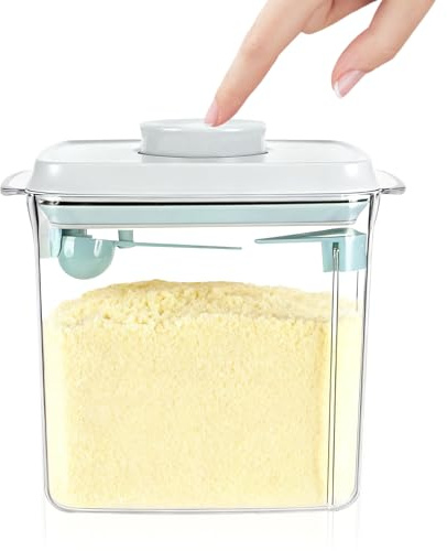Dosatore per latte in polvere da 1700 ml con cucchiaio, contenitore sigillato a prova di perdite, contenitore per proteine ​​in polvere, contenitore sigillato, rimovibile e lavabile