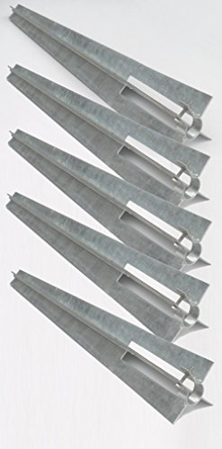 EXCOLO 5 STK. Bodenhülse Einschlaghülse Ø 34 mm Pfostenträger 50 cm mit Klemmschelle für Zaunanlage wie Maschendrahtzaun, Schweißgitterzaun oder Metallzaun als Zaunpfosten