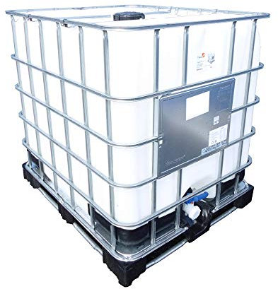 Oipps 1000 L Ltr Litre IBC Intermediate Bulk Container Tank for Water Storage Chemicals Outdoors Garden Irrigation Construction