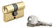 Cilindro europeo a doppia entrata SA 25x25mm, antisfilamento, ottone, 3 chiavi - THIRARD