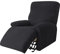 JHLD Housse De Fauteuil Relax Extensible, Housse Fauteuil Relax Jacquard 4 Pièces Fauteuil Relax Housse Antidérapant Housse De Chaise Inclinable Amovible Lavable pour Salon-Noir-1 Place