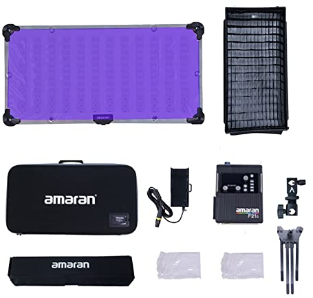 Aputure Amaran F21c 100W RGBWW Flex LED Tapis d'éclairage vidéo avec Grille nid d'abeille, Bicolore, 2500K à 7500K LED Video Light, Prend en Charge DMX Sidus Link App Control