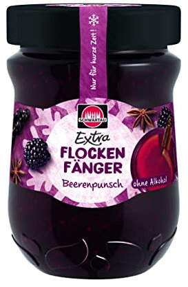 Schwartau Extra Flockenfänger Beerenpunsch, Winterkonfitüre mit Beeren, 340 g Glas