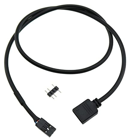 E-outstanding Black 5V 3PIN RGB VDG Conversion Line Wire Connector for GIGABYTE Motherboard Accessories, 50cm